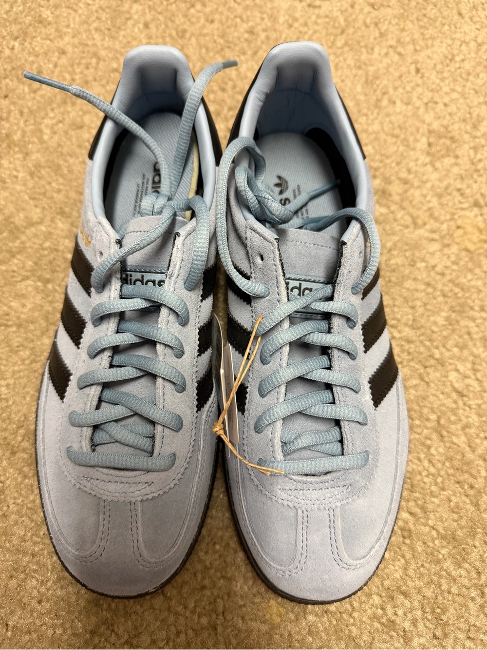 adidas Handball Spezial Light Blue with Black Stripes - Picture 2 of 5